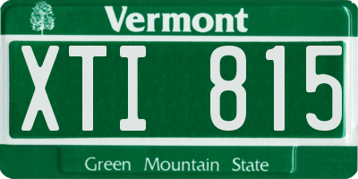 VT license plate XTI815