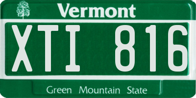 VT license plate XTI816