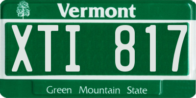 VT license plate XTI817