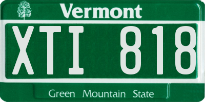 VT license plate XTI818