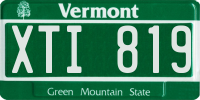 VT license plate XTI819