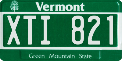 VT license plate XTI821