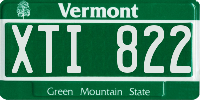VT license plate XTI822
