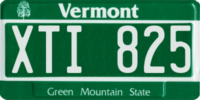 VT license plate XTI825