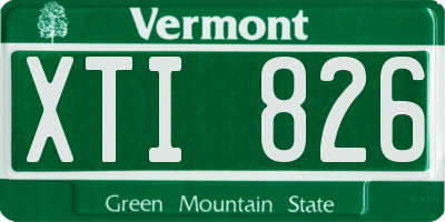 VT license plate XTI826