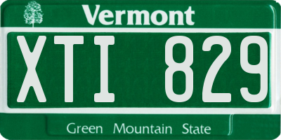 VT license plate XTI829