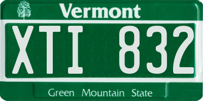 VT license plate XTI832