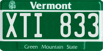 VT license plate XTI833
