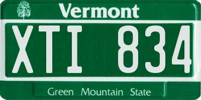 VT license plate XTI834