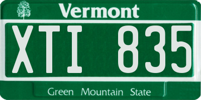 VT license plate XTI835