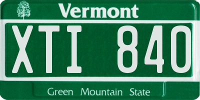 VT license plate XTI840