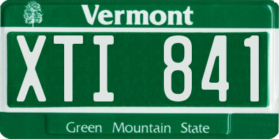 VT license plate XTI841