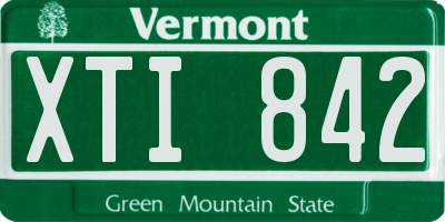 VT license plate XTI842