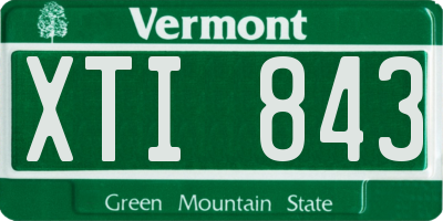 VT license plate XTI843