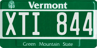 VT license plate XTI844