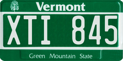VT license plate XTI845
