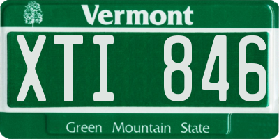 VT license plate XTI846