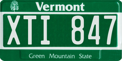 VT license plate XTI847