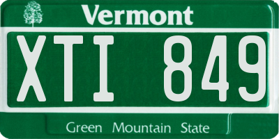 VT license plate XTI849
