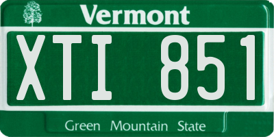 VT license plate XTI851