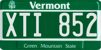 VT license plate XTI852