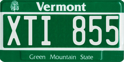 VT license plate XTI855