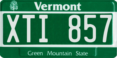 VT license plate XTI857