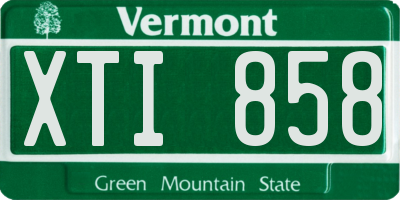 VT license plate XTI858