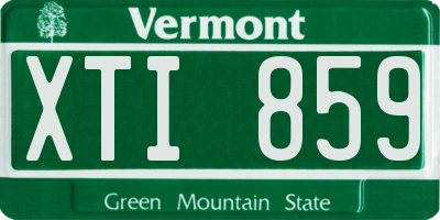 VT license plate XTI859