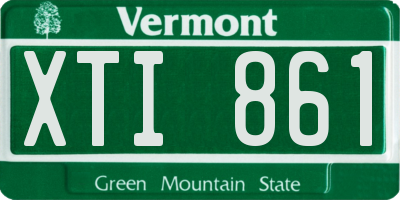 VT license plate XTI861