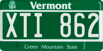 VT license plate XTI862