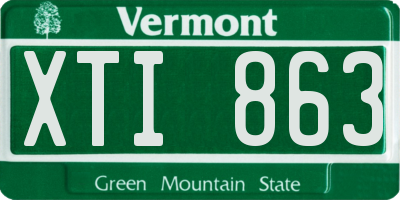 VT license plate XTI863