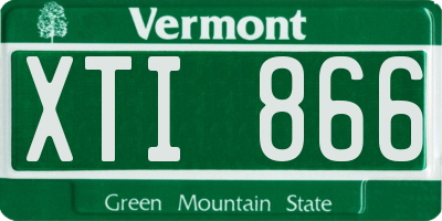 VT license plate XTI866