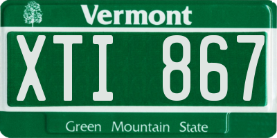 VT license plate XTI867