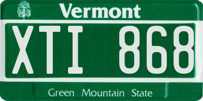 VT license plate XTI868