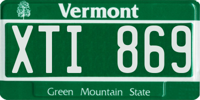 VT license plate XTI869
