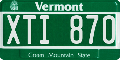 VT license plate XTI870