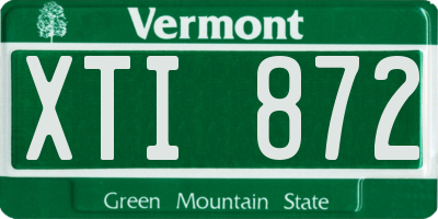 VT license plate XTI872