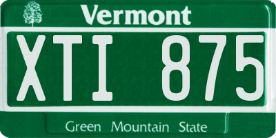 VT license plate XTI875