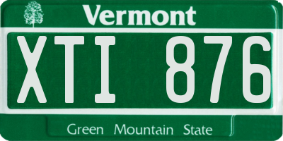 VT license plate XTI876