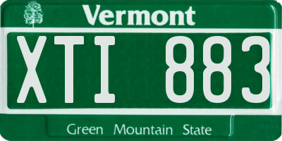 VT license plate XTI883