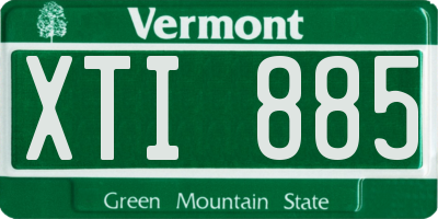 VT license plate XTI885