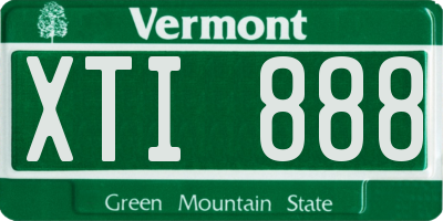 VT license plate XTI888