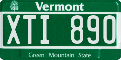 VT license plate XTI890
