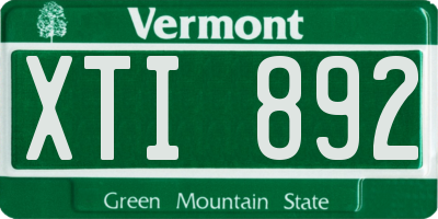 VT license plate XTI892