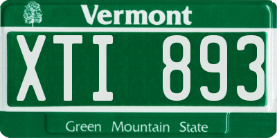 VT license plate XTI893