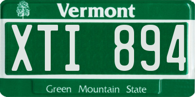 VT license plate XTI894