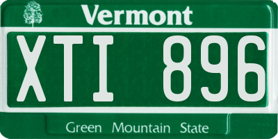 VT license plate XTI896