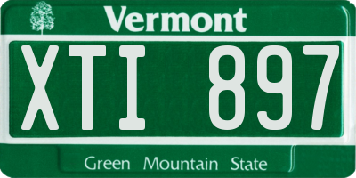 VT license plate XTI897