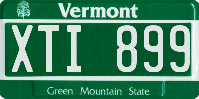 VT license plate XTI899